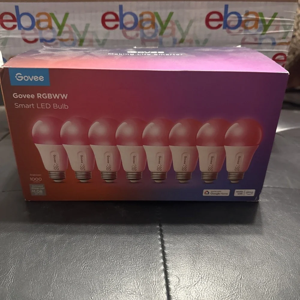 Govee RGBWW Smart LED Bulb 8-Pack H6006 A19 E26 1000LM Matter Alexa Google